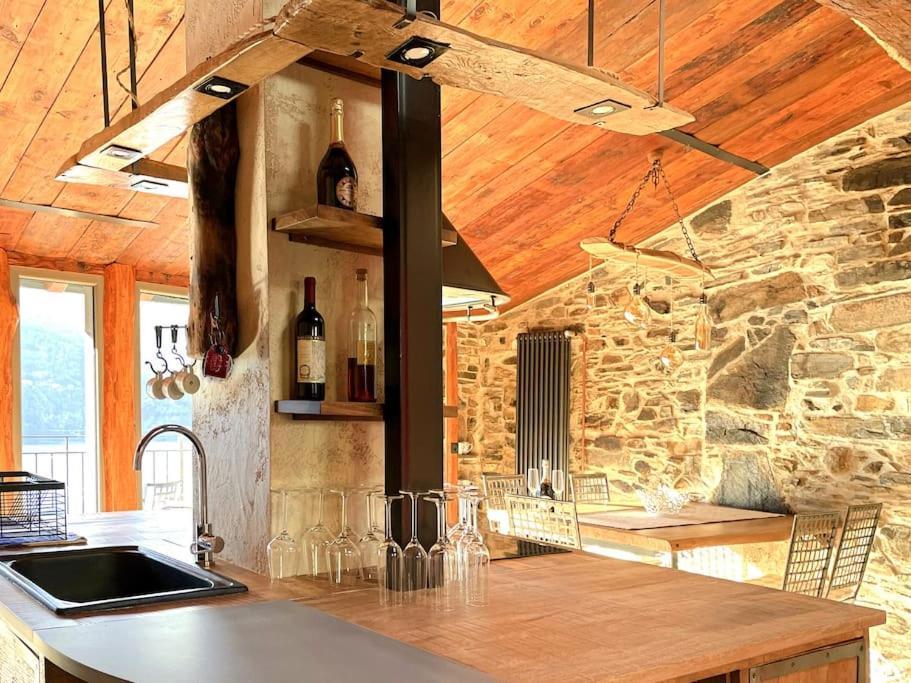 Romantic Home Stone With Amazing View Lake Of Como And Oleandra Laglio Dış mekan fotoğraf